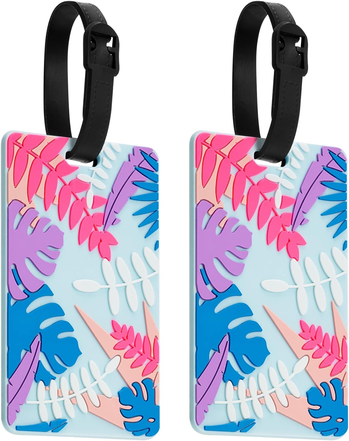 Luggage Tags Pack of Two,Baggage Tags Suitcase ID Labels Business Card Holder/Travel ID Bag Tag(Foliage)
