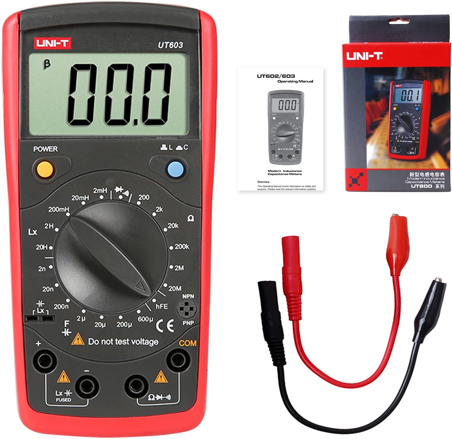 UNI-T UT603 Inductance Capacitance Meters LCR Meter Manual Range Cap Ohm Meter