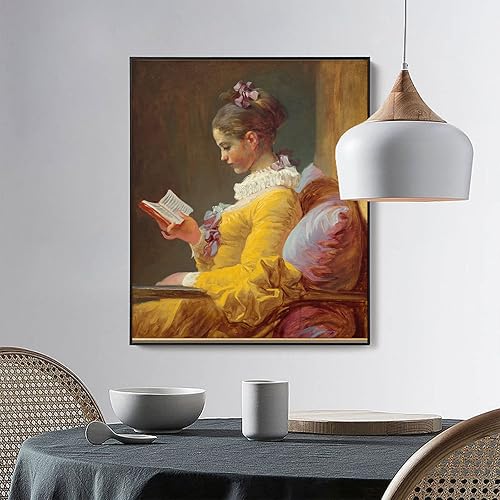 Miniatura 3 de KWAY Jean-Honore Fragonard - Lienzo decorativo para pared, póster impreso de lectura de niña joven, impresiones de retratos de mujer, reproducciones