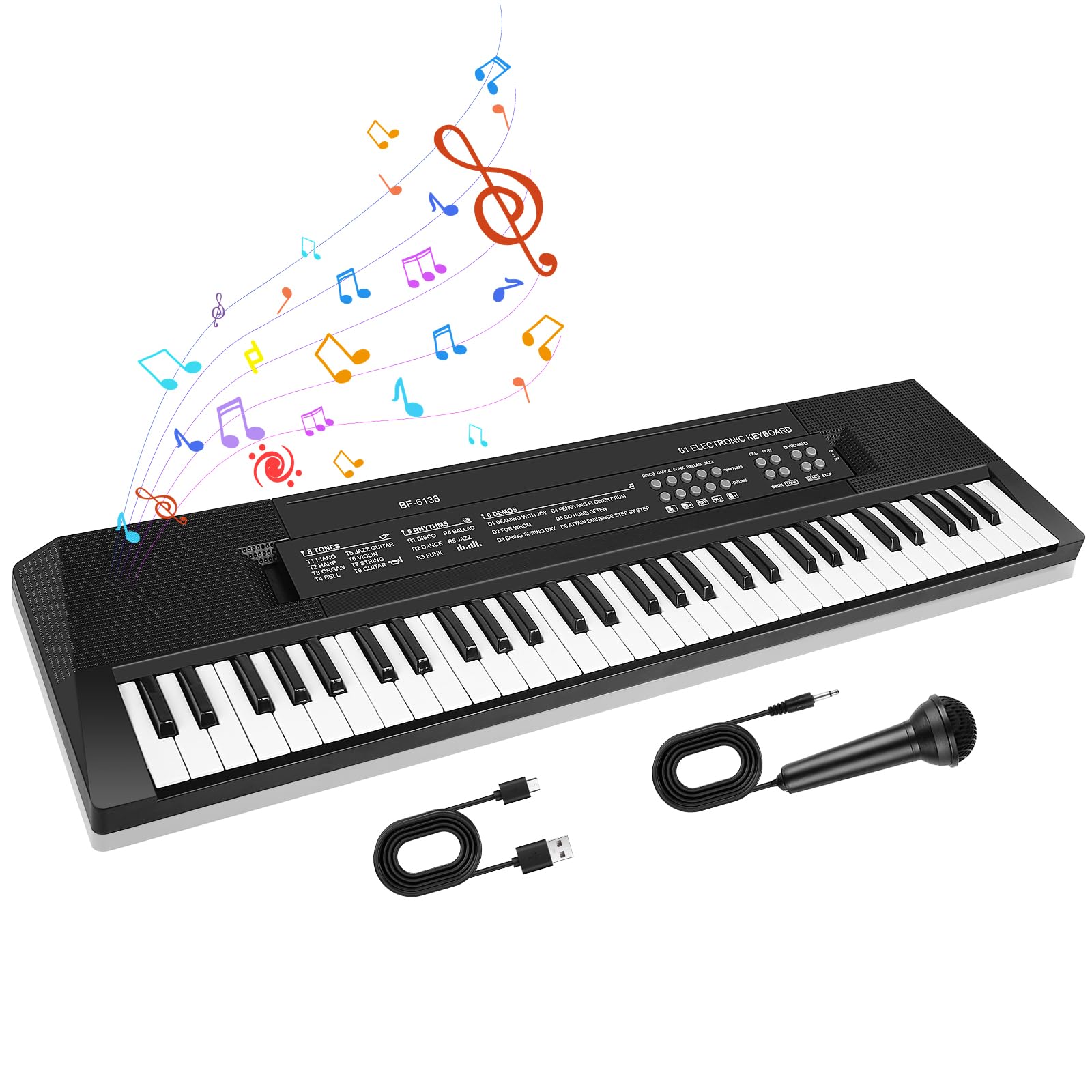 61 Touches Enfants Piano Clavier, Piano Électronique Clavier Musical Jouet - Les Beatles, Paul McCartney, John Lennon, RIngo Starr, George Harrison 61 Touches Enfants Piano Clavier, Piano Électronique Clavier Musical Jouet