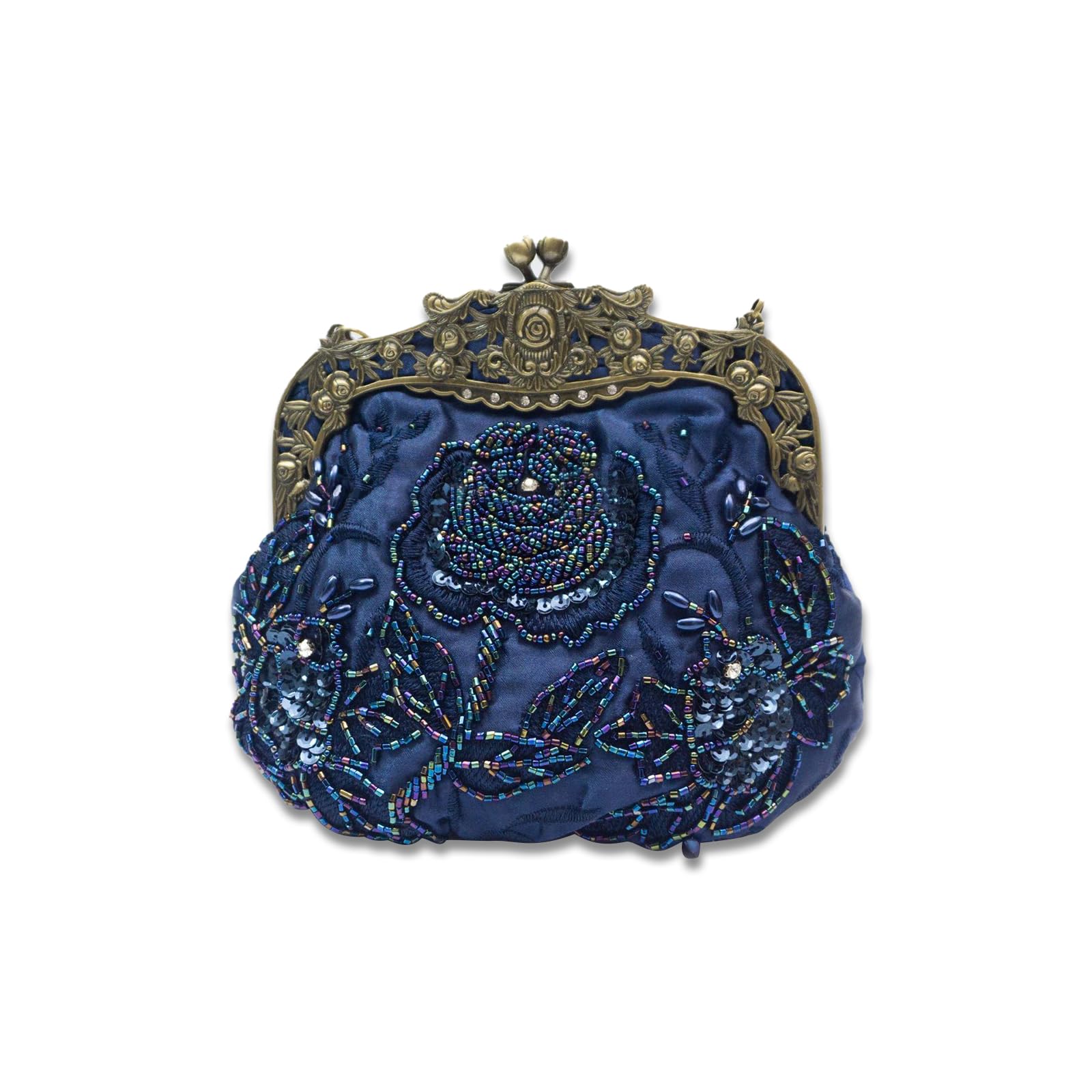 CORIOS Vintage 1920s Beaded Evening Bag Pearl Clutch Bag for Women Bridal Wedding Purse Sequin Rhinestone Handbag