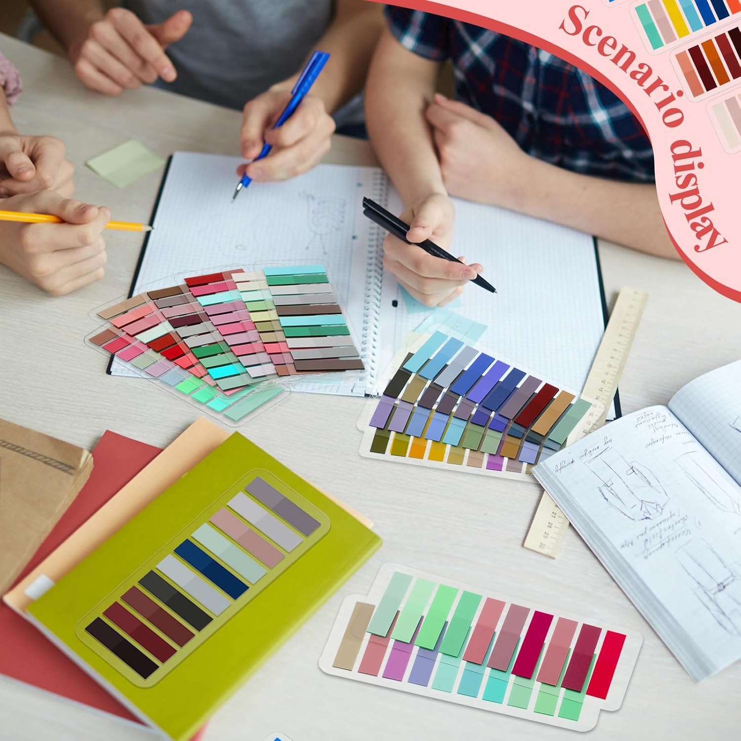 ReliThick 16000Pcs Writable Sticky Tabs, 80 Colors Book Notes for Annotating Books, Self-Adhesive Index Tabs for Bible, Planner, Notebook, School & Office Supplies