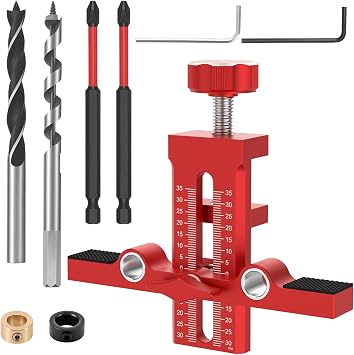 2-in-1 Cabinet Door Mounting Jig, Adjustable Height Cabinet Door Installation Positioner, Aluminum Alloy Mounting Jigs for Home Installing