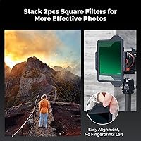 Vista 4 de K&F CONCEPT X-PRO - Soporte de filtro ND cuadrado de metal + filtro circular de 3.740 in + 4 anillos adaptadores de filtro para lente de cámara