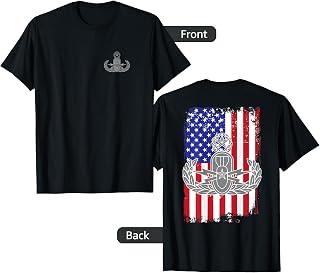 EOD American Flag T Shirt - Memorial Day July 4th See Back T-Shirt