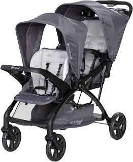 Baby Trend Sit N Stand Double 2.0 Tandem Stroller Dash Grey - Versatile Sit & Stand for Two Kids, Car Seat Compatible