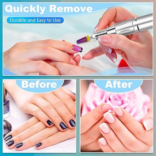 Miniatura 6 de Juego de 3 brocas de carburo 5 en 1 para uñas, uso de rotación bidireccional para zurdos y diestros, XF, F, M 332 pulgadas, brocas para uñas de gel