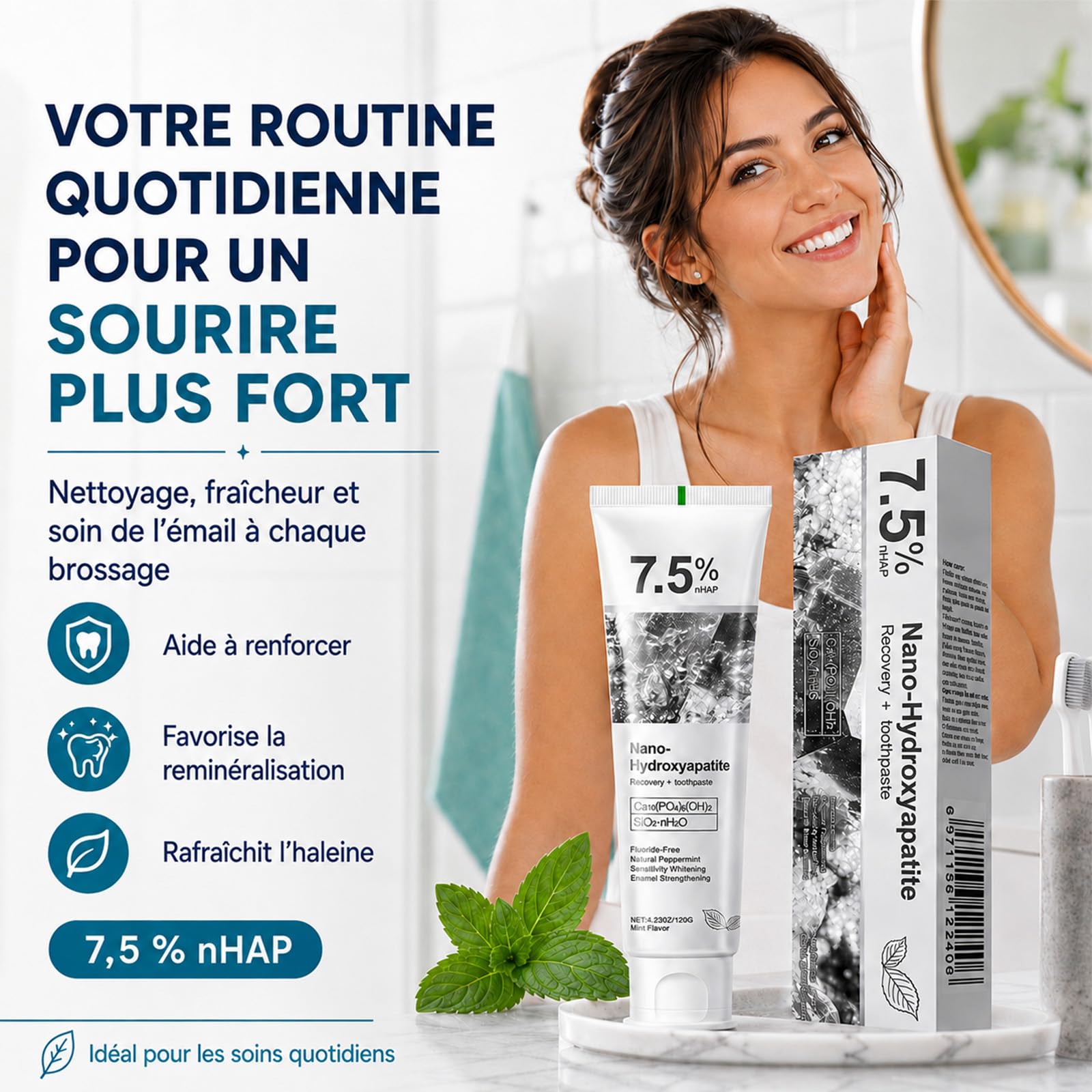 Holydeer Dentifrice Original à 7,5% de Nano-Hydroxyapatite (3)