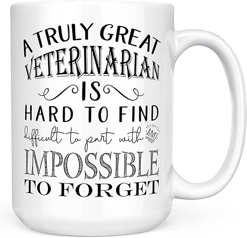 Miniatura 8 de Sweet & Salty Regalos de agradecimiento para veterinarios  A Truly Great Veterinarian is Hard to Find Taza de café, el mejor regalo de jubilación