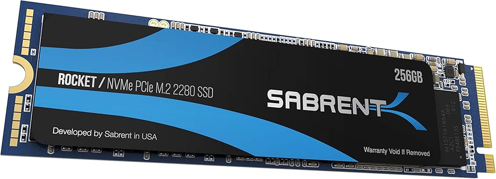 Sabrent Rocket 256GB PCIe NVMe M.2-2280 Internal Solid State Drive for High Performance - View 1