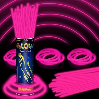 150 Pack 8” Pink Glow Sticks Bulk with 150 Connectors Neon Glow In The Dark Party favors Supplies for Holiday Birthday Party Decoration (Pink)