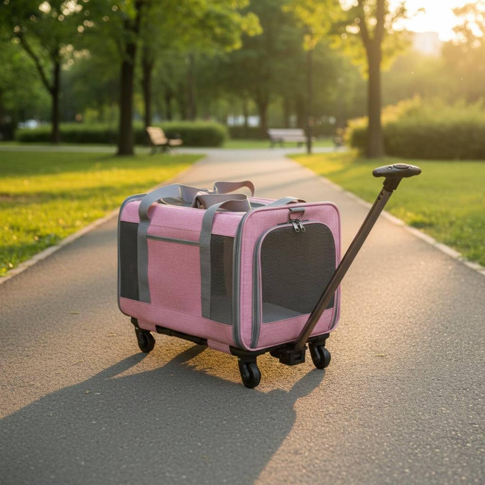 rockible Transportín con Ruedas Gran Capacidad Multifunción para Viaje, Gris