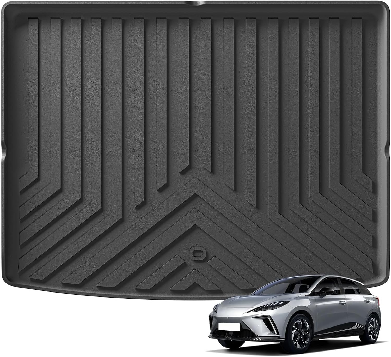 for MG 4 MG4 EV 2022-2024 Left Wheel Drivet Car Floor Mats Cargo Liner Trunk Pad Black Carpet TPE 3D Foot Pads All Weather(MG4 Trunk 1P)