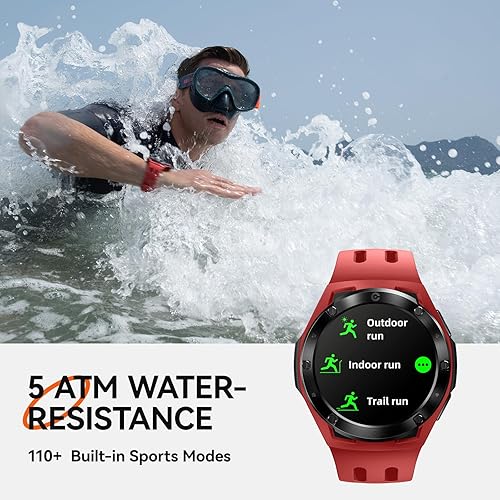 Miniatura 6 de Reloj inteligente Xe1, rastreador de actividad física ligero con pantalla táctil de 1.2 pulgadas, 110 modos deportivos, GPS, luz solar visible, 5