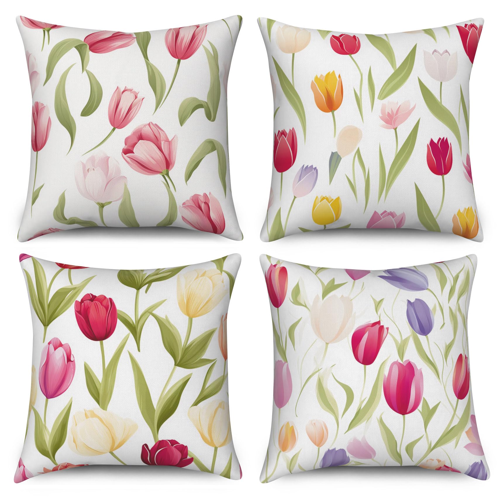 ASDCXZ Set di 4 federe per cuscino a forma di foglie, 40 x 40 cm, stile moderno, motivo floreale, colore beige, per divano, lavabile, in poliestere, lino, per esterni