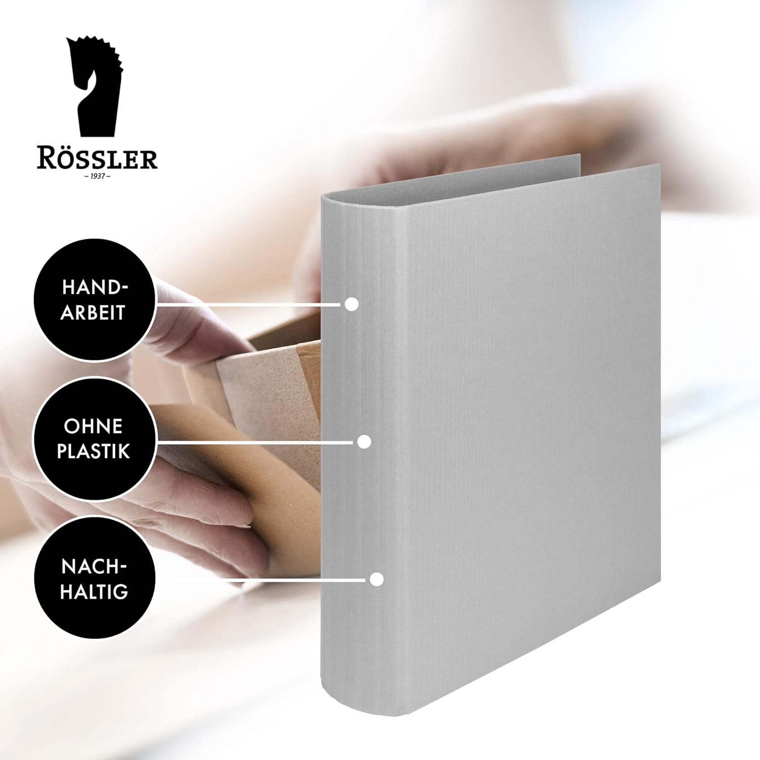 Rössler Soho A4 50mm File Spine Ring - Neutral (Pack of 4)
