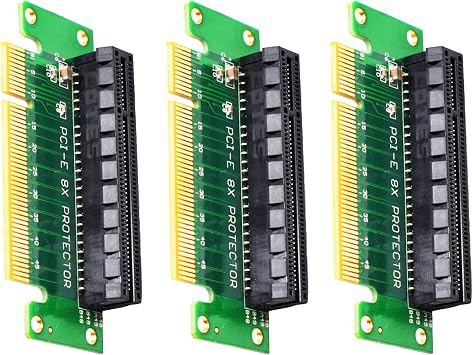 WLGQ PCI-E X8 Riser Card, PCI Express Male to Female 90 Degree Adapter, 3 Pack, PCI-E for Server and Mining