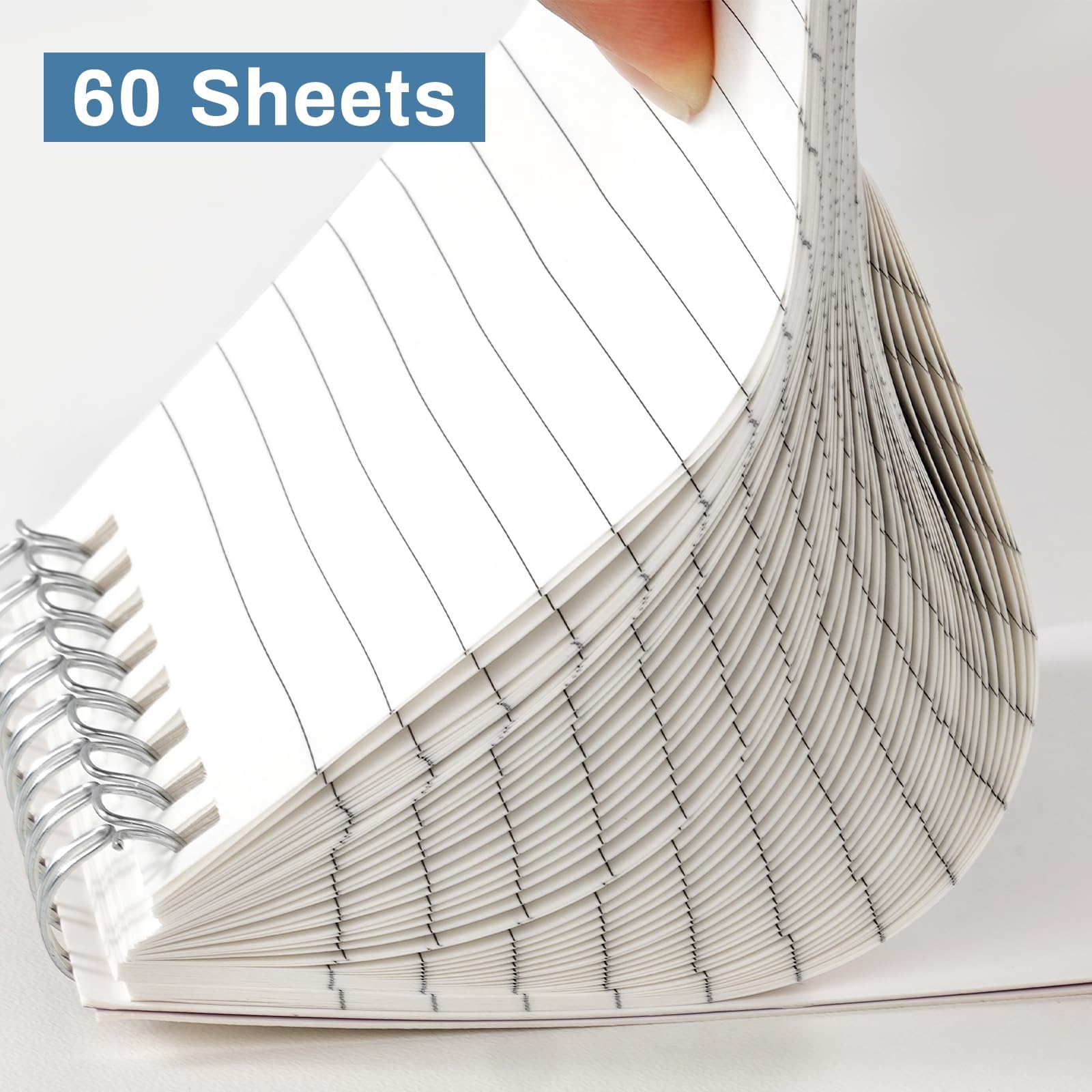 Dynta Cuadernos pequeños a granel de 3 x 5 pulgadas, 60 paquetes de mini bloc de notas en espiral con páginas rayadas, cuaderno de bolsillo, 10 hojas de colores Morandi, 60 hojas/120 páginas (80 g/m²