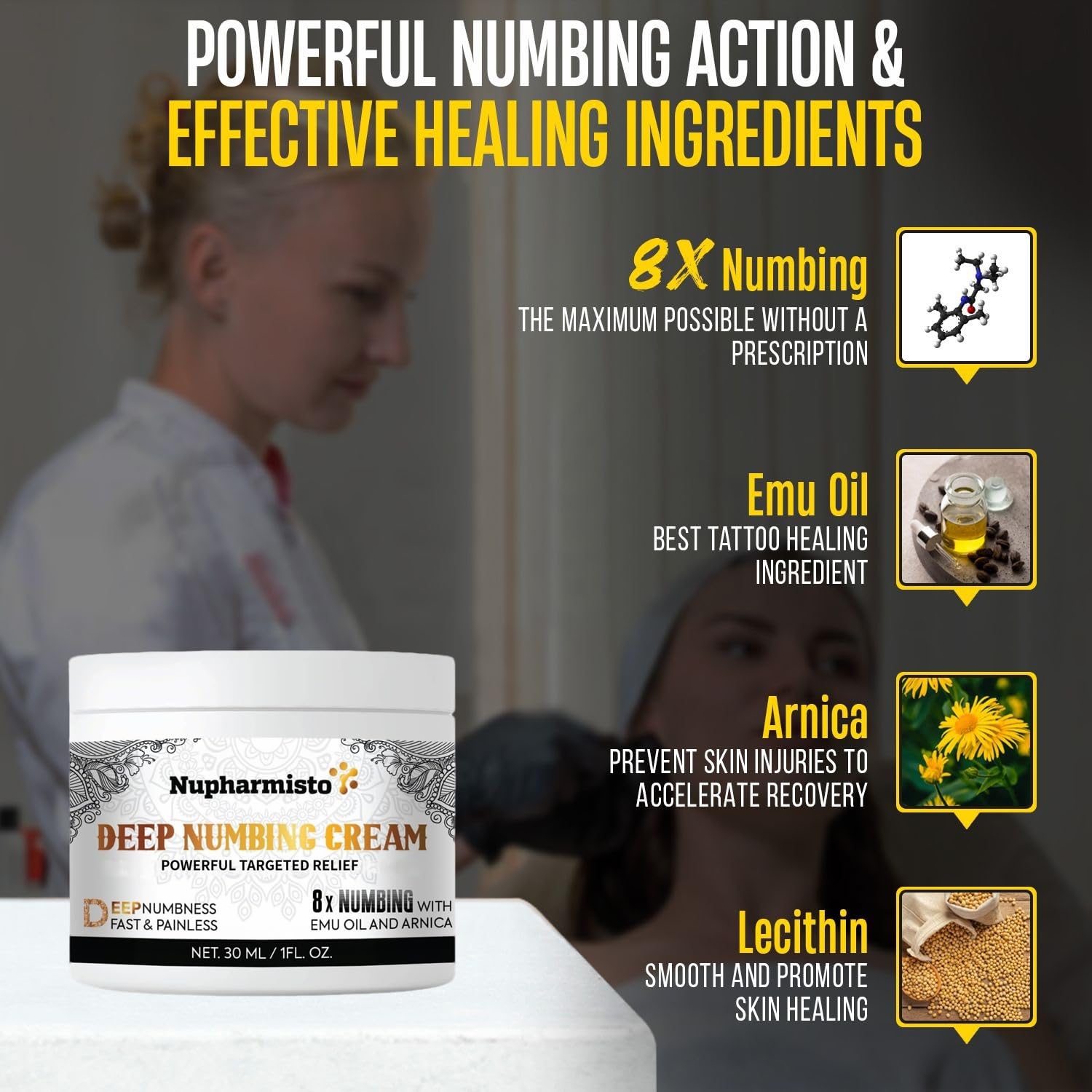 Numbing Cream Maximum Strength: Long Lasting Extra Relief with Menthol Arnica and Emu Oil (30ml, 1, Fl Oz) - Image 3