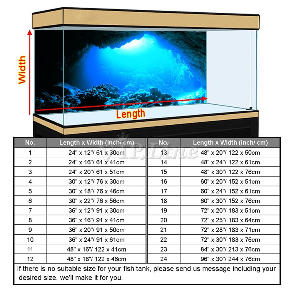 Toile de fond pour aquarium - Décoration en PVC - Grotte sous l'eau - 91 x 41 cm