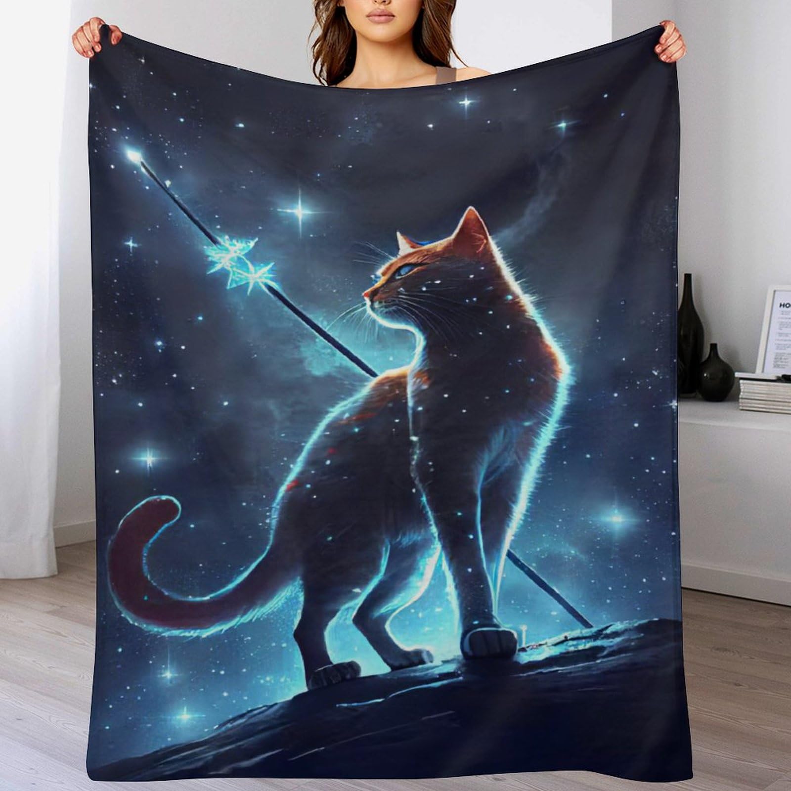Couverture polaire chat flanelle chaude couvre-lit canapé 130x180