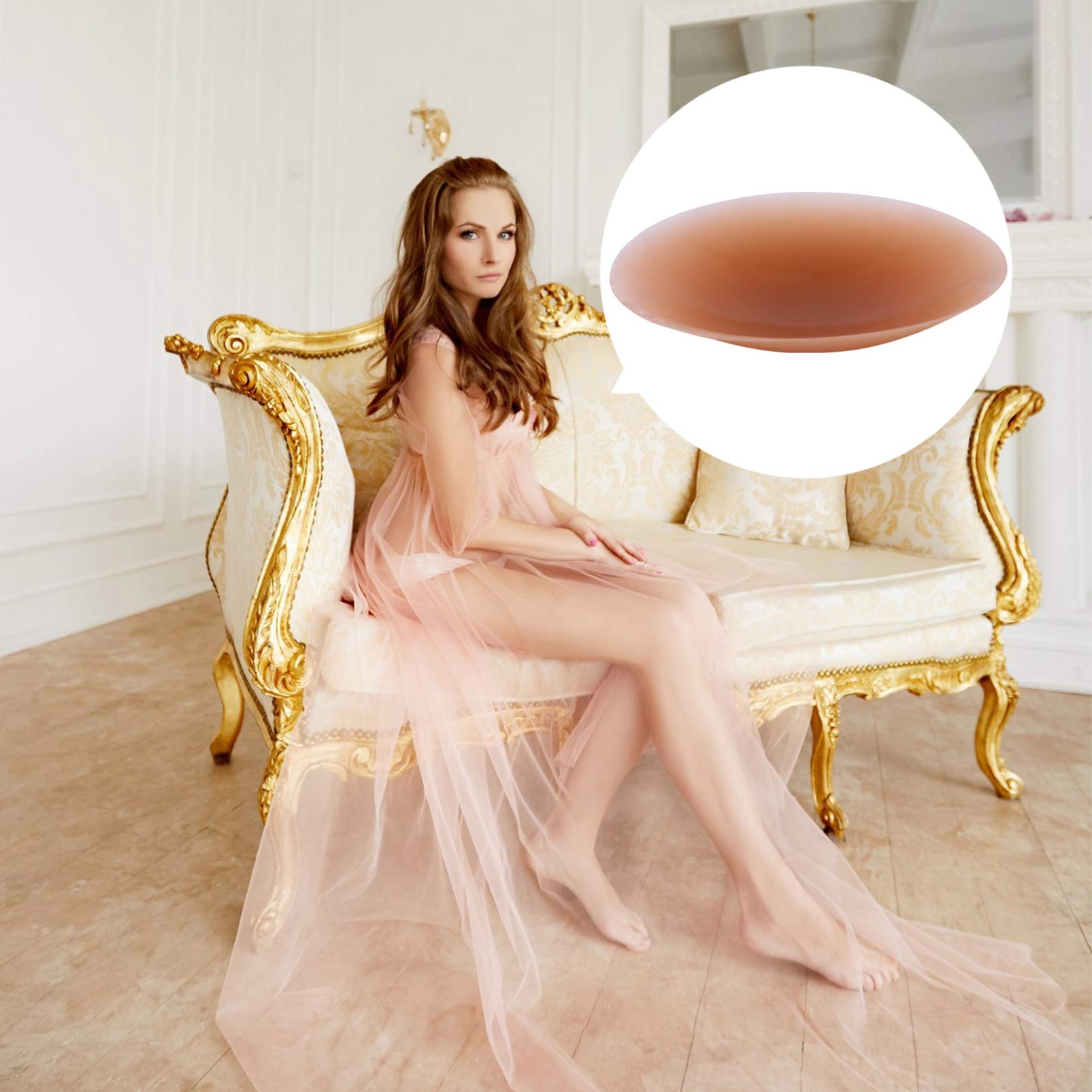 BESTYASH Invisible Breast Sticker Women Breast Pads Cover Delicate and Beautiful Silicone Material Dark Coffee