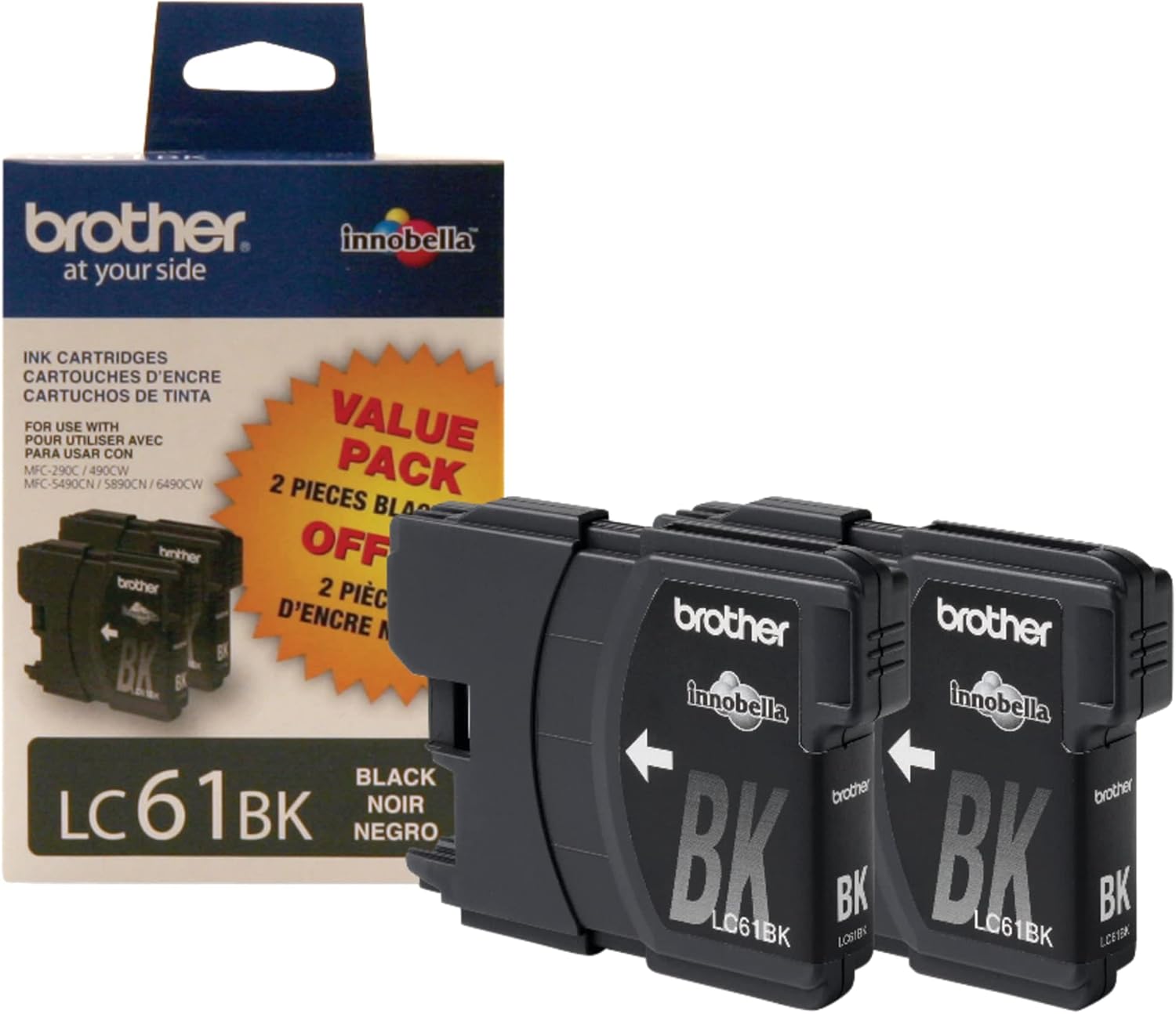 Brother LC61BK 2 Pack Black -Ink Cartridges