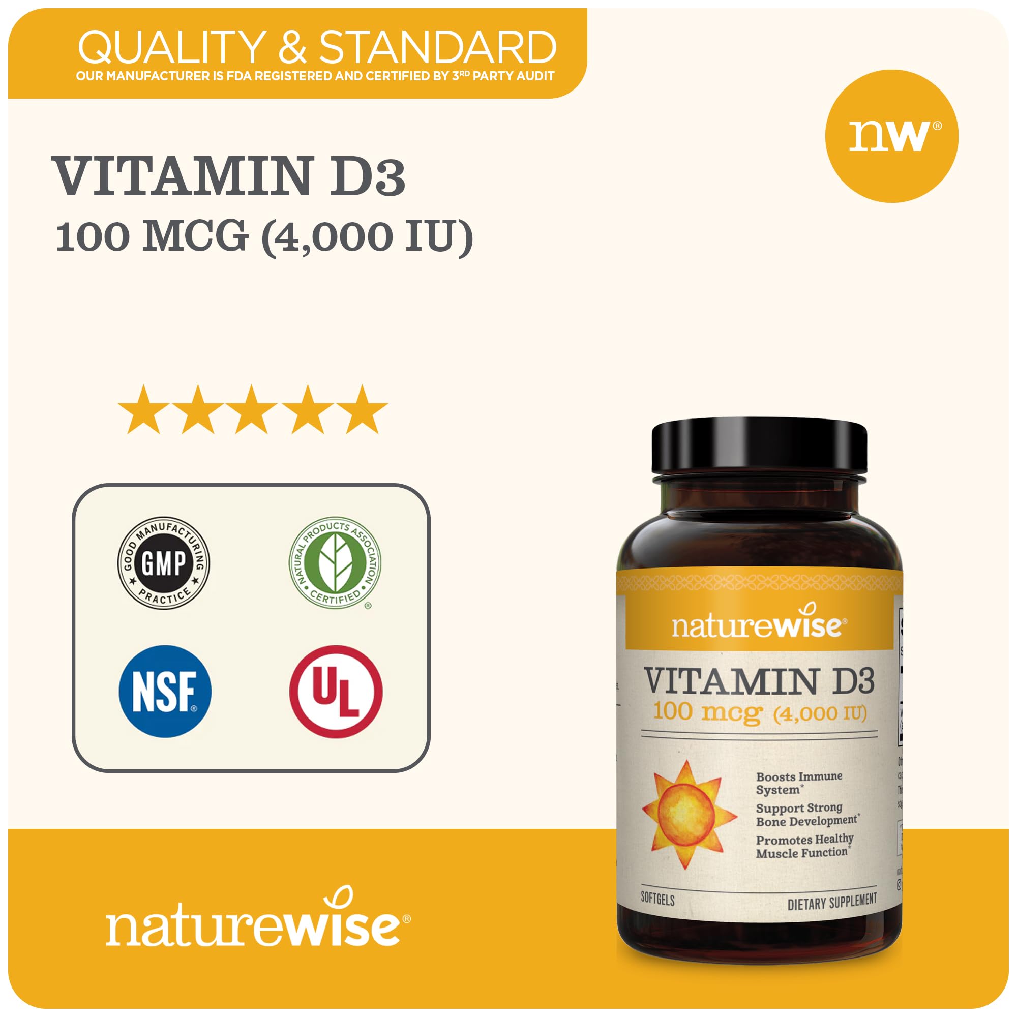 NatureWise Vitamin D3 4000iu