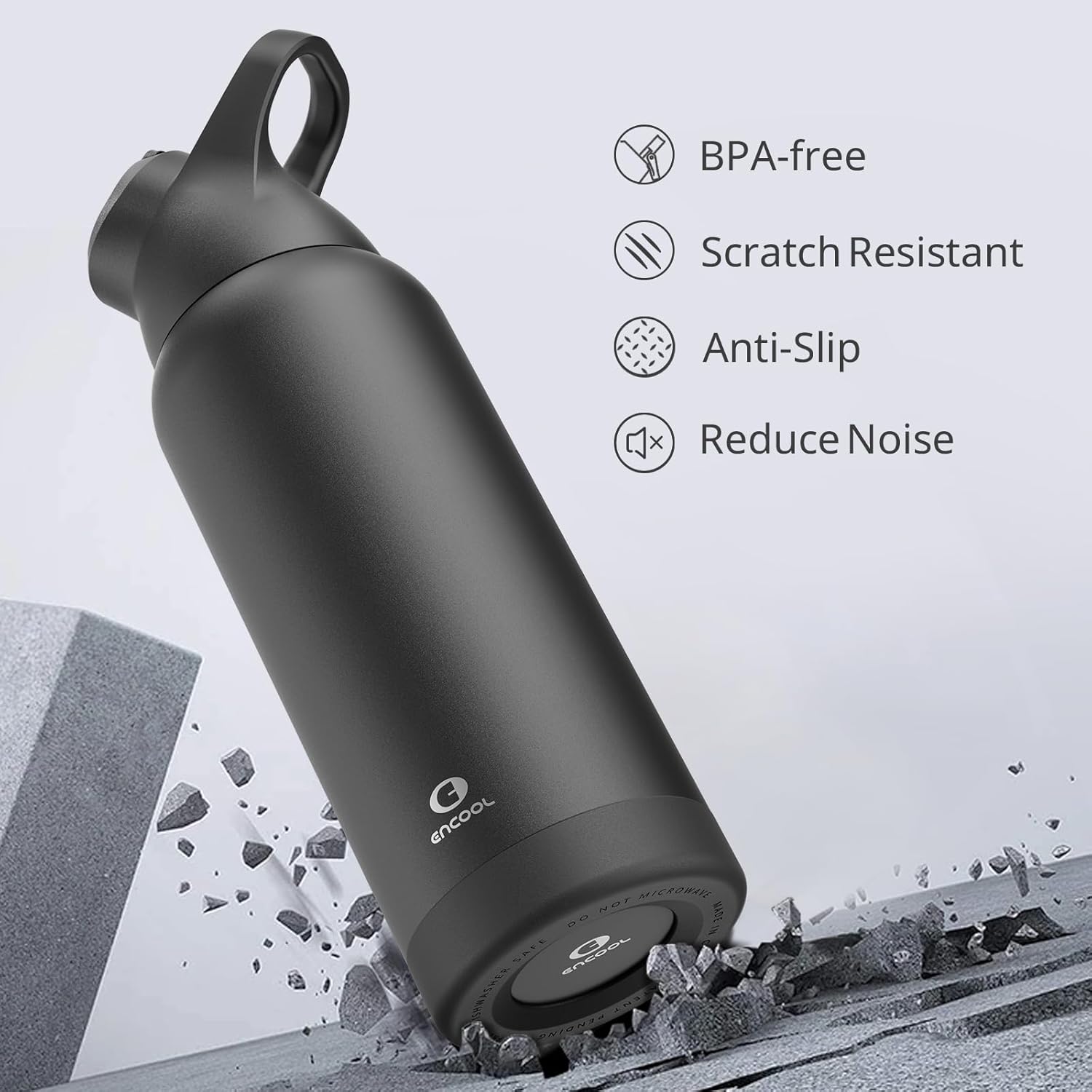 ENCOOL Water Bottle Silicone Boot Sleeve, BPA-Free, Anti-Slip Water Bottle