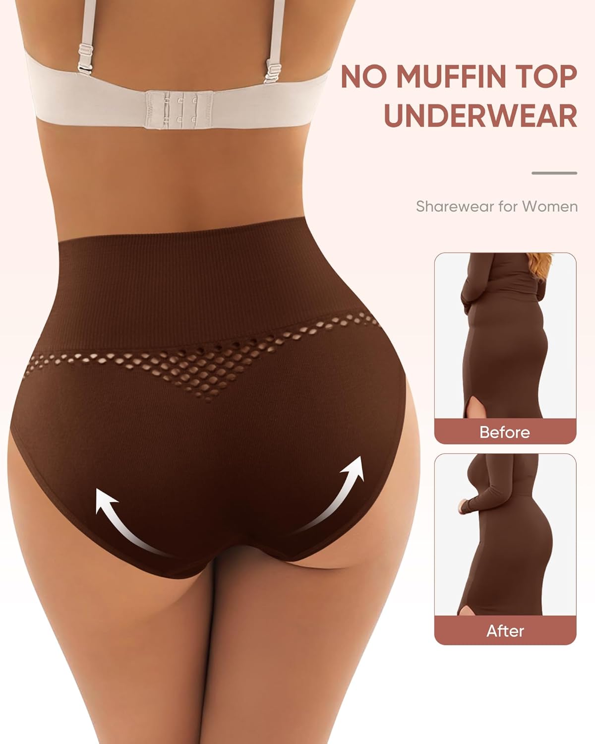 Women's Underwear 5 Pack High Waisted Light Tummy Control Ladies Panties Comfortable Briefs Full Coverage S-XXL - Image 3