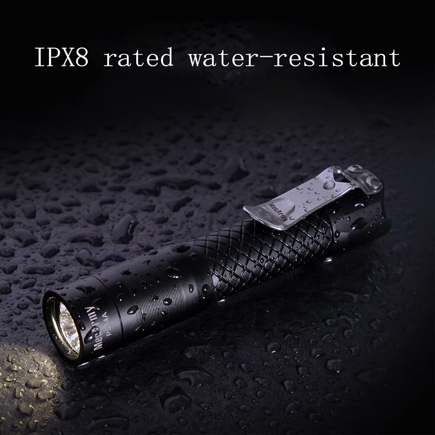 MecArmy PS14 Super Bright Tactical Flashlight, Rechargeable, Dual Color Temperature, IPX8 Water-Resistant, 1200 Lumens XPL-HD LED, 5 Light Modes for Camping and Hiking (Titanium, Sandblasted)