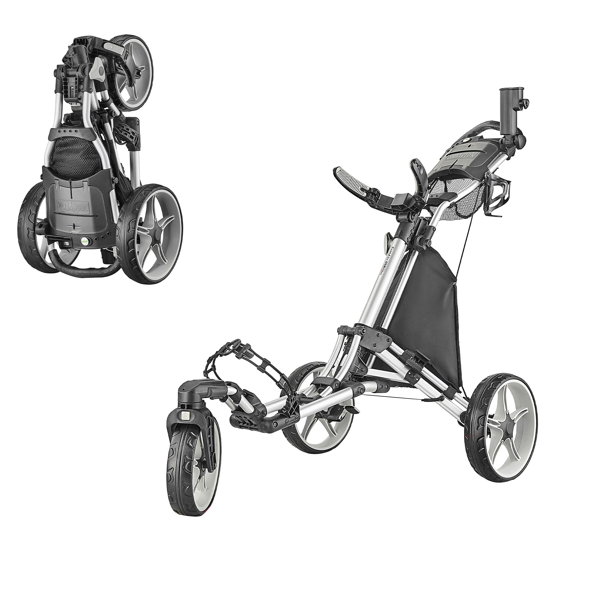 Caddytek CaddyLite One Swivel Version 8 Golf Push Cart Version 8 – 3-Wheel, 360° Swivel Front Wheel, One-Click Folding, Lightweight, Adjustable Handle