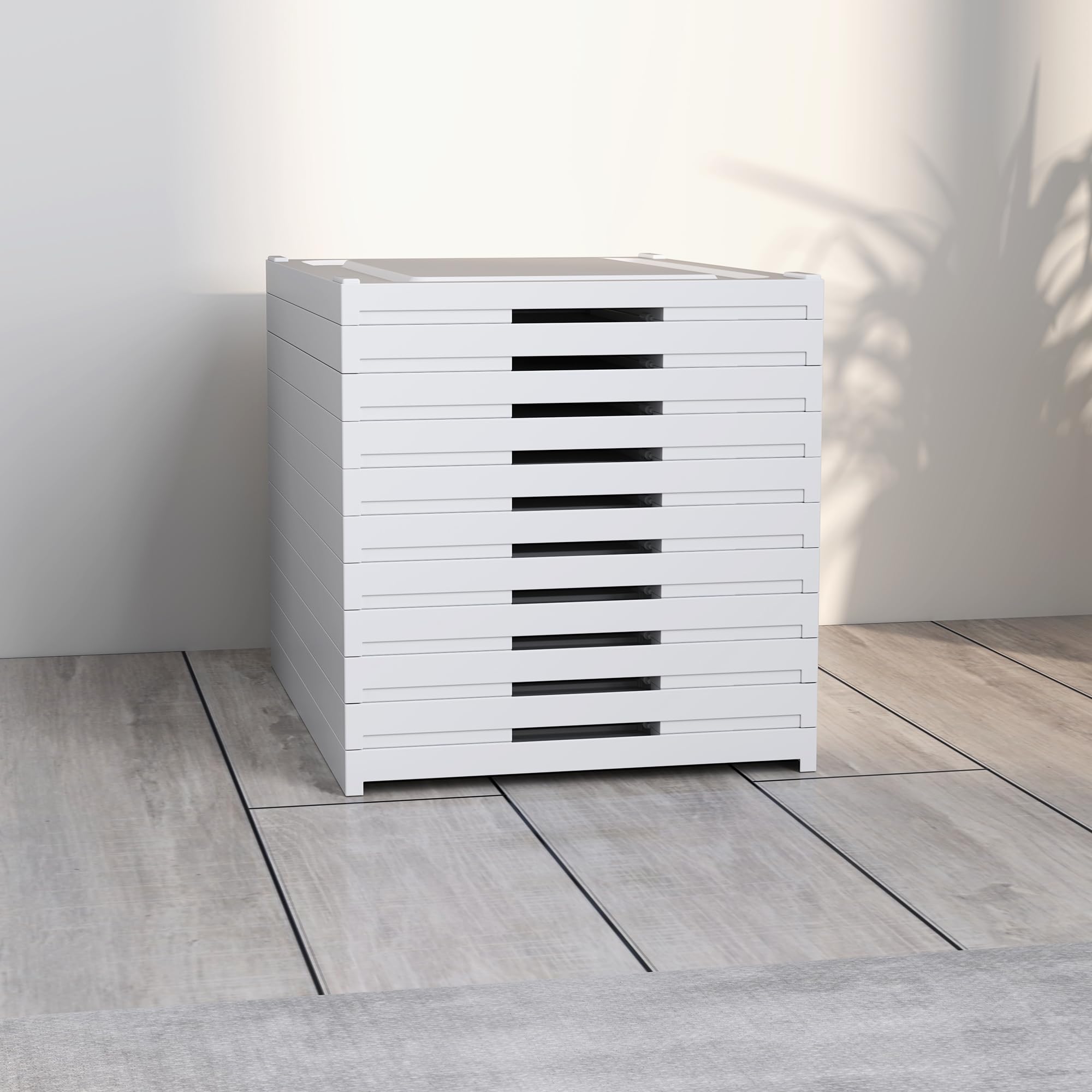 HOMCOM 10 Pack Organizador Zapatos Pleg. Plást. Talla 10 US Blanco | Sin montaje, caja apilable para zapatos, puerta transparente, ahorra espacio