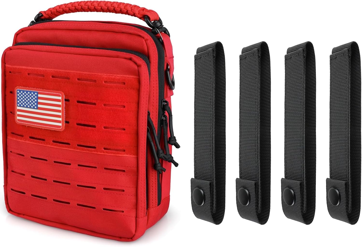 WYNEX Tactical Molle Admin Pouch Utility EMT Pouch Organizer Large Capacity, Molle Strap 6 inch Tactical Webbing Straps Molle Panel Straps