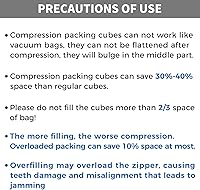 Vista 258 de BAGAIL 4 juegos/6 juegos/8 cubos de compresión para embalaje, accesorios de viaje, organizadores de embalaje expandibles (malla cuadrada, 06-beige)