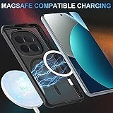 3 in 1 Cover Compatible with Xiaomi Redmi Note 15 Pro Plus 5G with 1 Tempered Glass and 1 Camera Glass, Suitable for Magnetic Mounts, Shockproof Translucent Matte Case, Black - 4