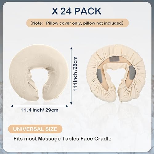 Vista 3 de 24 fundas para cuna facial para mesa de masaje, de microfibra, reutilizables, suaves y gruesas, fundas para reposacabezas a granel, a prueba de Beige
