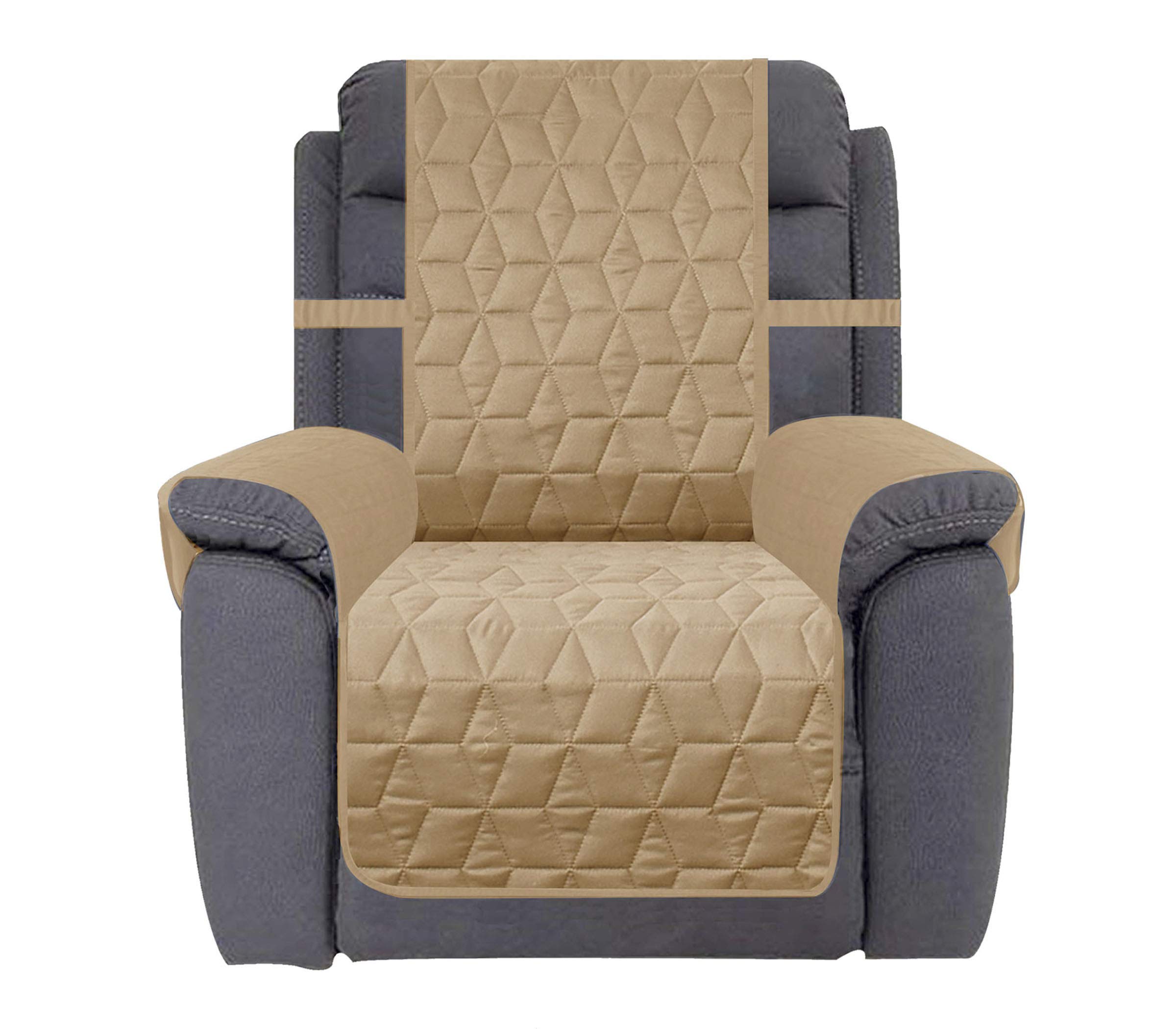 Ameritex Waterproof Nonslip Recliner Cover Christmas Decor Stay in Place, Dog Couch Recliner Cover Furniture Protector for Pets and Kids (Sand, 23'')