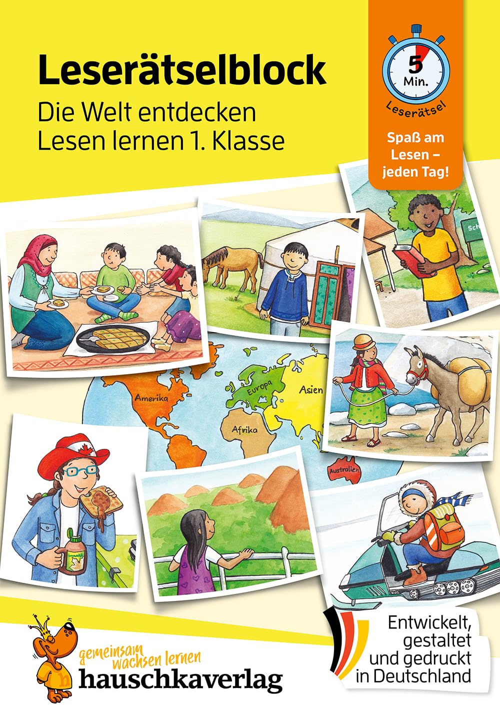 Erstleseblock - Die Welt entdecken, A5-Block: Übungsblock für die Grundschule, 1. und 2. Klasse: Leserätsel, Leseübungen, spielend Lesen lernen: 505