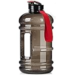 TOOFEEL 2.2L Half Gallon Water Bottle BPA Free - Ideal for Gym, Big Water Jug, Reusable Sports Bottle with Measurements Marked Drink Container (74oz Clear Black Water Bottles)