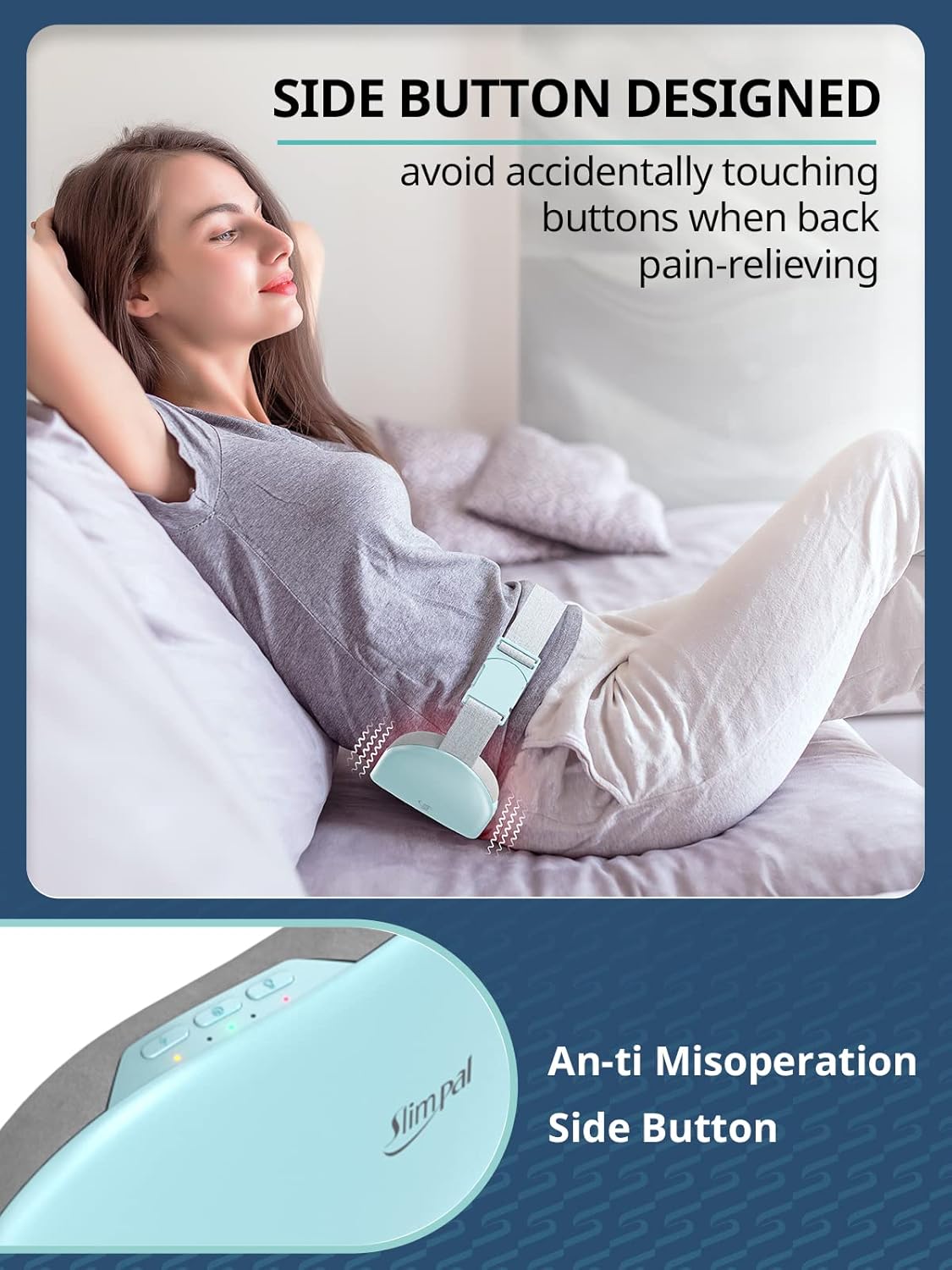 Slimpal Heating Pad for Period Cramps, Plus-Sized Portable Electric Heating Pad, Menstrual Cordless Heat Belt Back, Belly, Waist Pain Relief, Christmas Stocking Gift for Her Girl Women, Light Blue