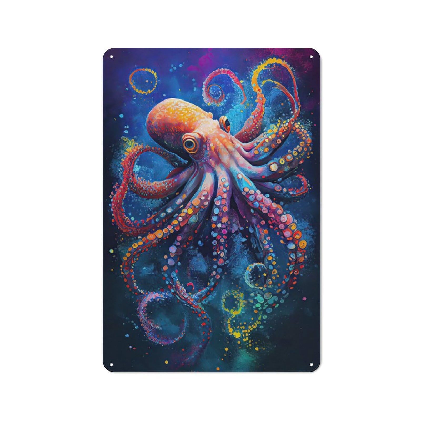 Junmoney The Intelligent Octopus 2 Tin Wall Plaque 30X20cm With For Pub Or Café, For Hospitality Wall Decor Collectors