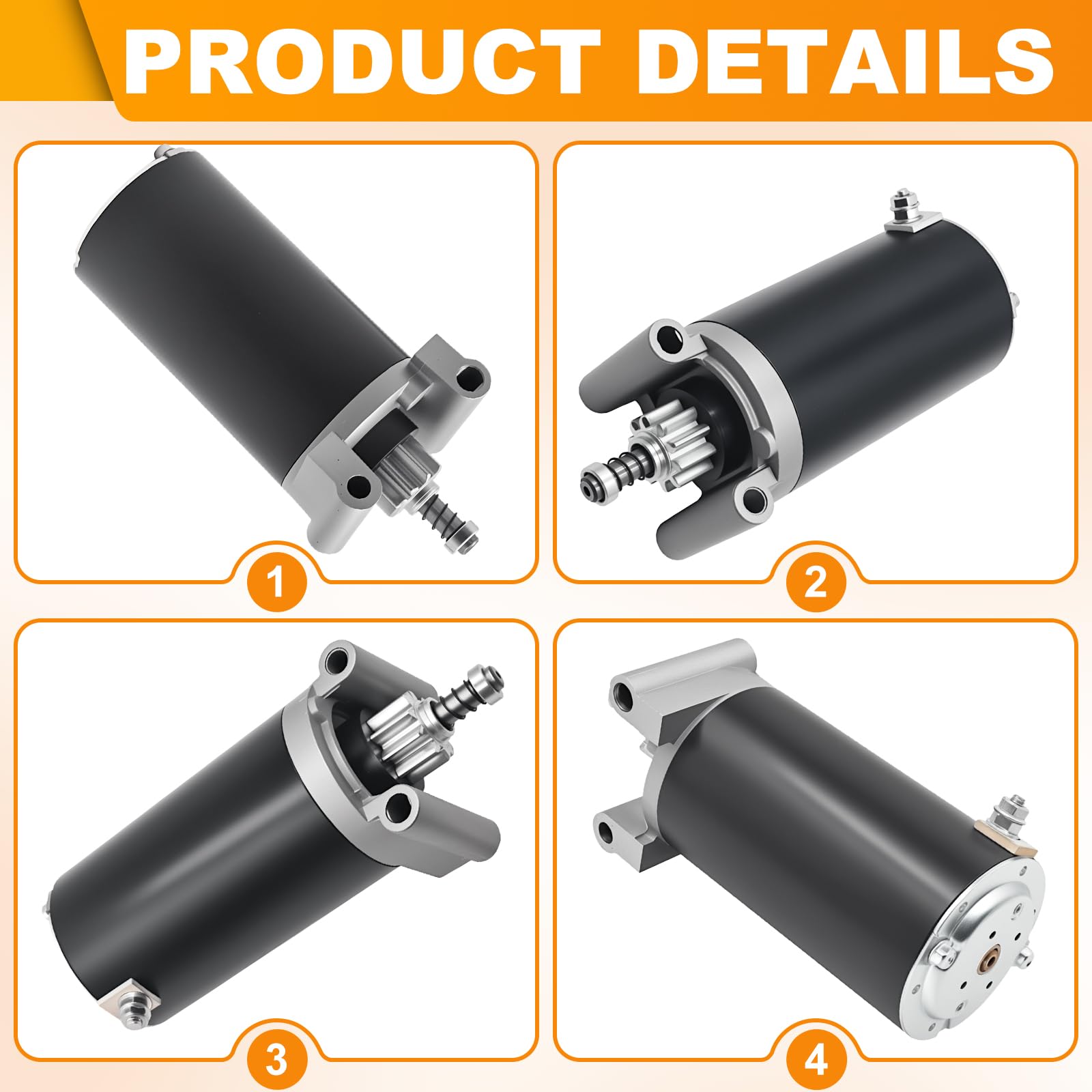 Démarreur électrique 12V 9 Dents Pour Tondeuses Courage Twin & Série 7000 – Compatible SV710-SV840, KT715-KT745 - 5