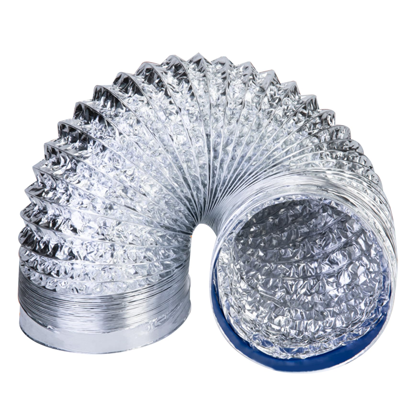 Hbbgdiy Dryer Vent Hose 7 Inch 59 Inch Long Aluminum Foil Flexible Duct Double Layer Bendable Stretchable Dryer Duct Hose for Ventilation Portable AC Exhaust System