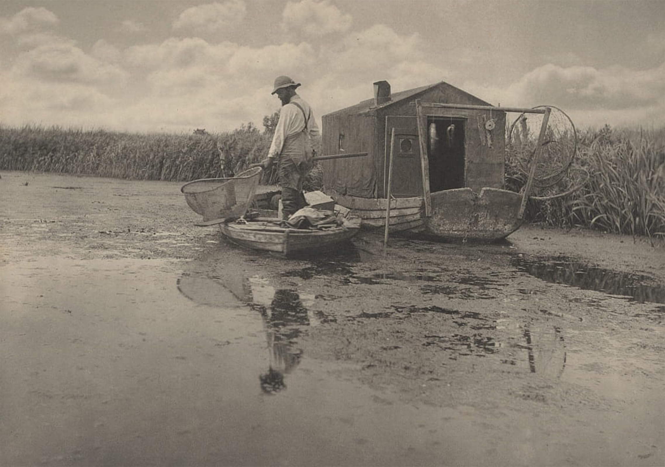 ARTXLXXBN Famous Prints Artwork Pictures Poster Painting Art an Eel Catcher's Home by Peter Henry Artwork Landscape Pictures for Home Decor 60x90cm