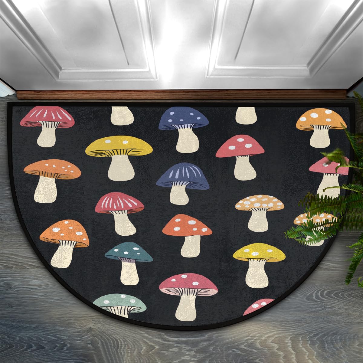 Paillasson demi-rond antidérapant grand format tapis de sécurité lavable pour cuisine