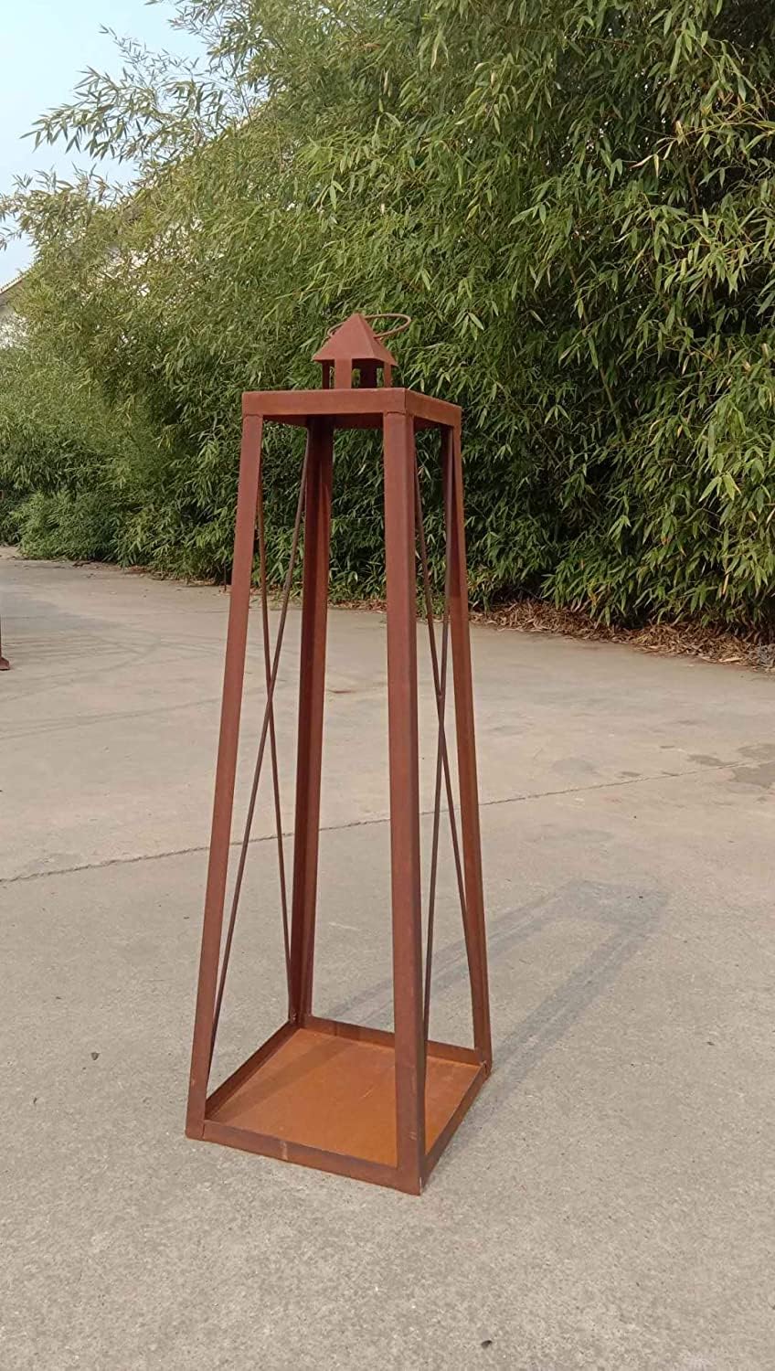 Świecznik ogrodowy z metalu, mocny materiał, do ogrodu, na Boże Narodzenie, metalowy lampion ogrodowy (032113: szer. 22 cm, szer. 33 cm, wys. 120 cm)