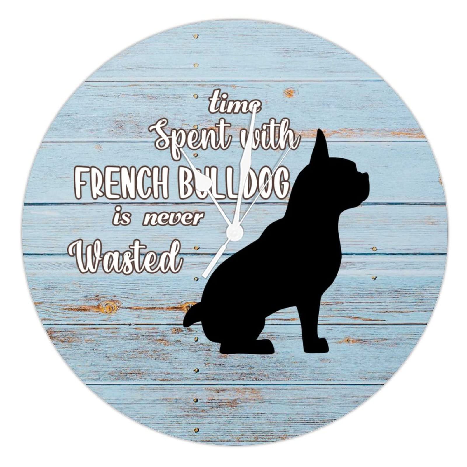 Horloge en bois de 38cm avec motif chien rustique chic