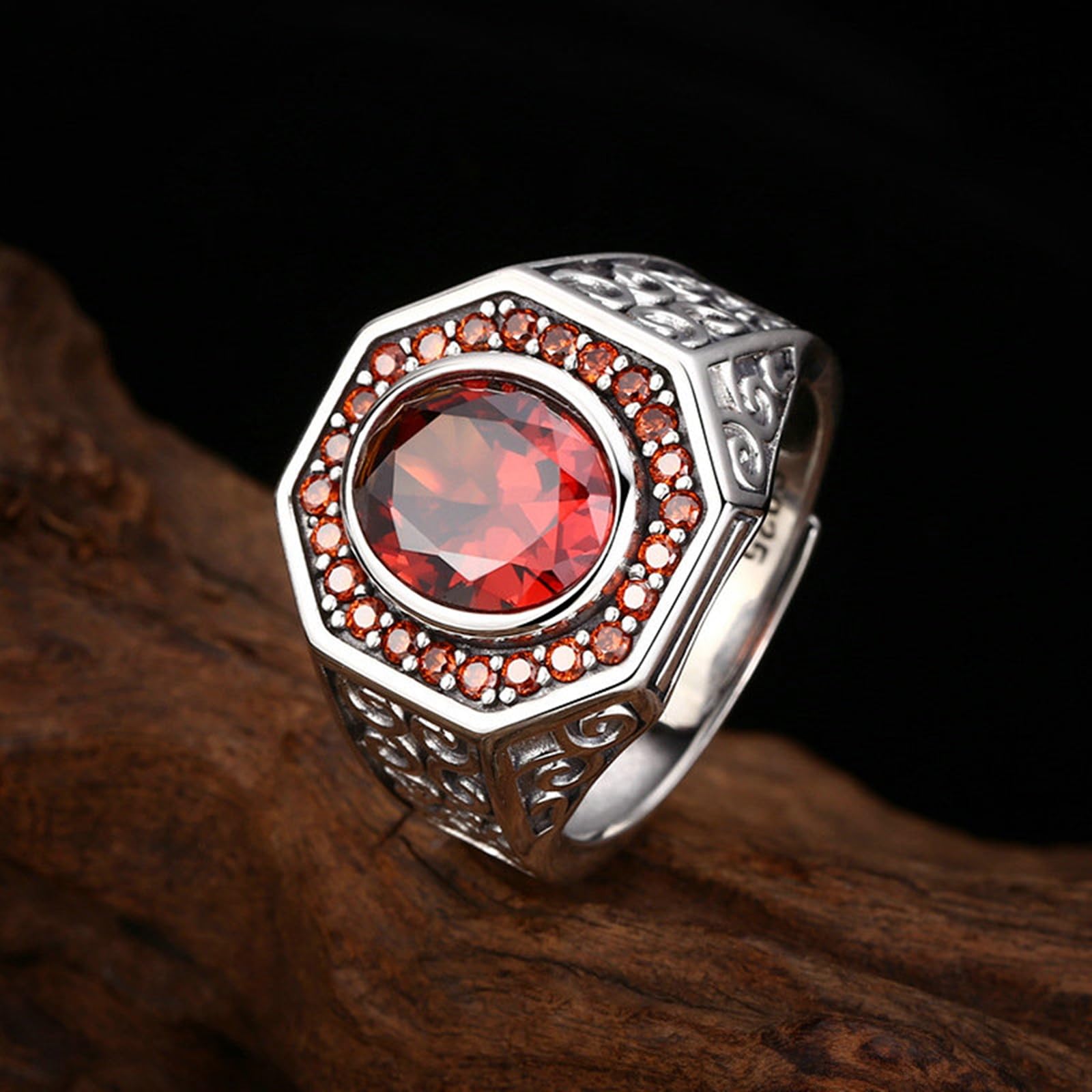 Anello Uomo Argento 925 Vero Anelli Regolabili Argento Uomo
