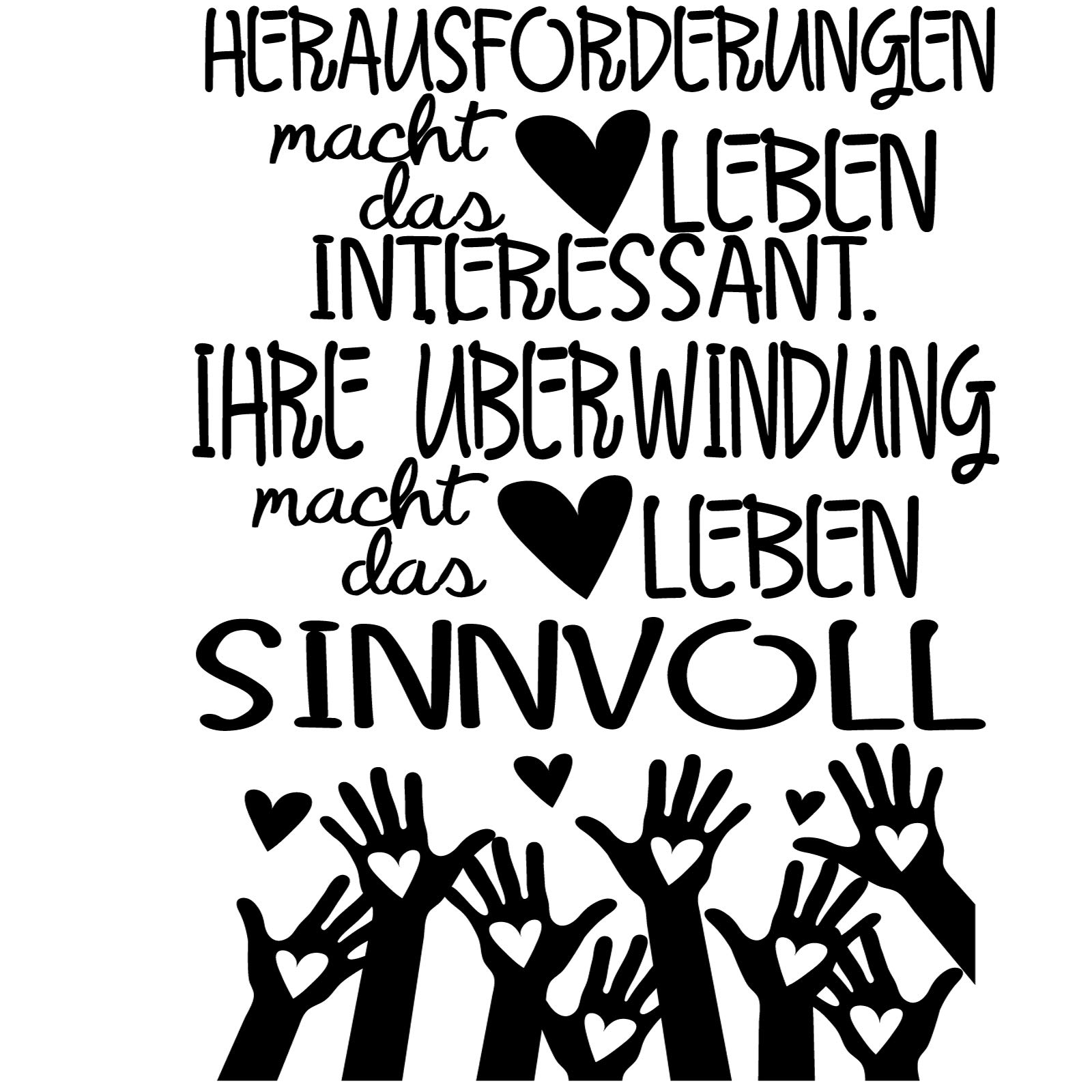 Vinilo de pared decorativo en Alemán. Wandtattoo Spruch "HERAUSFORDERUNGEN MACHEN.." Pegatinas de pared de frases celebres.wandtattoo deutsch Docliick DC-148-AL